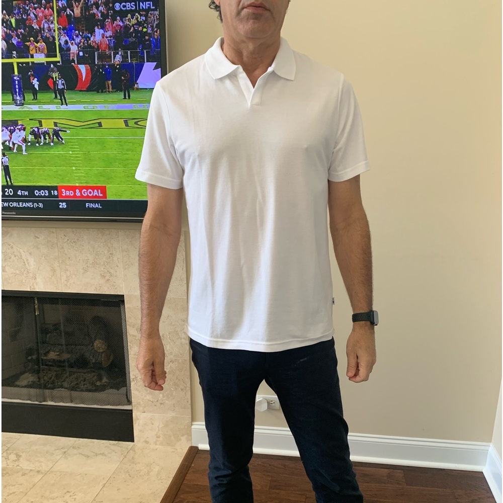 White pique polo